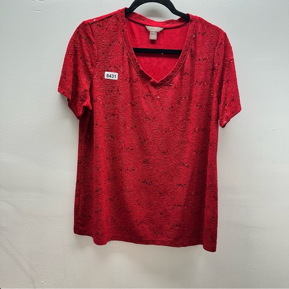 White stag large 12-14 red sequin. 21p2p. 26” length  no flaws - Picture 5 of 6